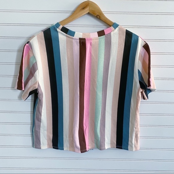 Front tie Striped blouse Size M NEW - Picture 3 of 9